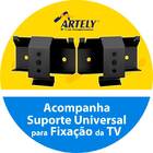 Painel Para Tv De Até 47" Chicago - Artely - Branco / Preto