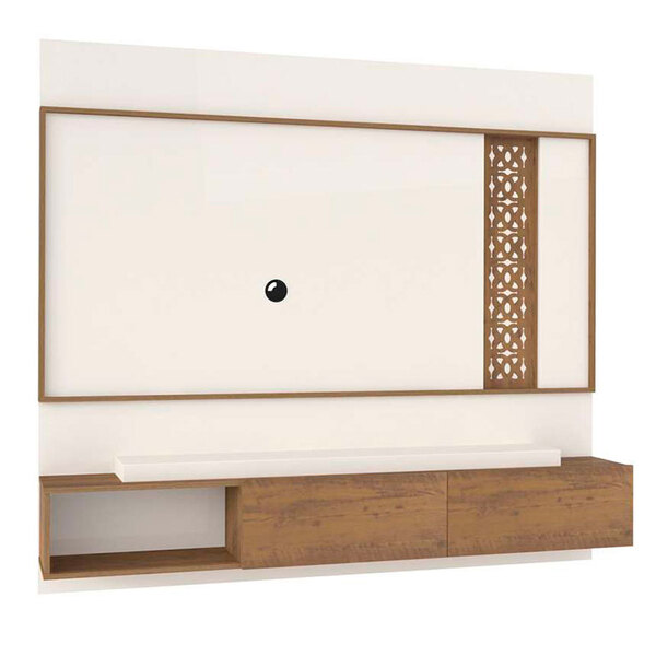 Painel Para Tv De Até 50” Londres– Artely - Off White / Pinho