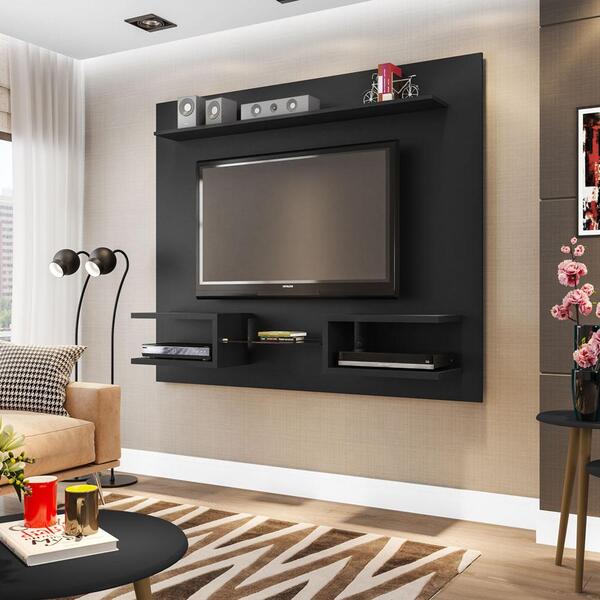 Painel Para Tv De Até 55 Polegadas Atlas Cor Preto Fosco