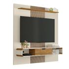 Painel Para Tv Efeito Palha Com Porta Damadine Off White Cina