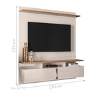 Painel Para Tv Faença Off White Canela