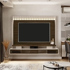 Painel Para Tv Frisado Com Led Jordan 2.0 Off White Savana
