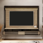 Painel Para Tv Frisado Com Led Jordan 2.0 Titânio Carvalho