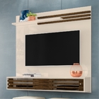 Painel Para Tv Frisado Com Nichos Elidia Off White Savana