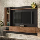 Painel Para Tv Gávea Preto Canela