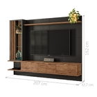 Painel Para Tv Gávea Preto Canela