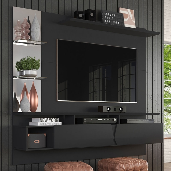 Painel Para Tv Intense Xtv Com Espelho  Preto