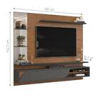 Painel Para Tv Kener Com Espelho Freijo Cinza