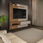 Painel Para Tv Lapa Dj Móveis Griz/carvalho Nobre