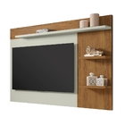 Painel Para Tv Lett Cinza Freijó Com Prateleira