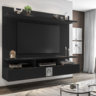 Painel Para Tv Madri Preto Velluto - Bela Móveis