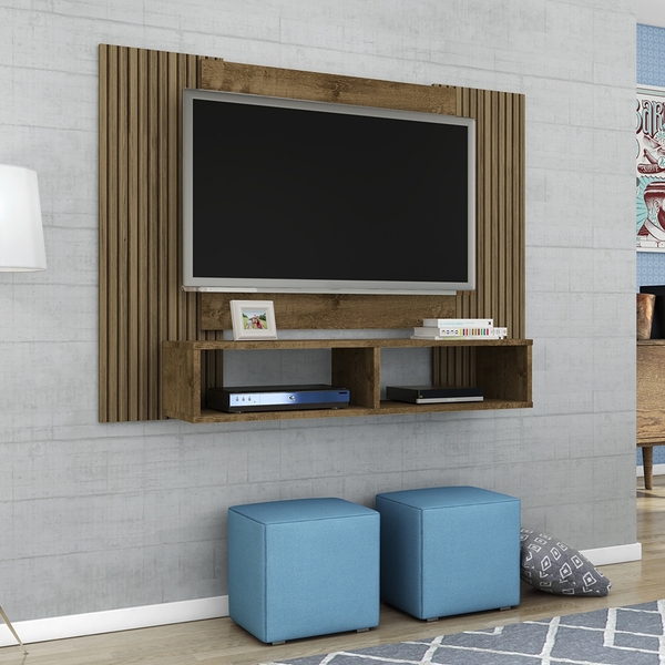 Painel Para Tv Mirante Madeira Efeito Ripado