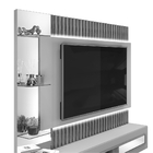 Painel Para Tv Ok Ripado Preto Amadeirado