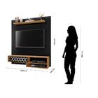 Painel Para Tv Osaka Suspenso Com Rack Home - Preto / Freijó
