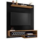 Painel Para Tv Osaka Suspenso Com Rack Home - Preto / Freijó