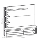 Painel Para Tv Raoni Ripado Com Espelho Creme Caiena