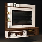 Painel Para Tv Raoni Ripado Com Espelho Creme Caiena