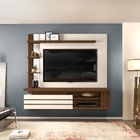 Painel Para Tv Raoni Ripado Com Espelho Creme Caiena