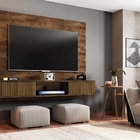 Painel Para Tv Rarís Madeira Rústica Pintura 3d Ripada