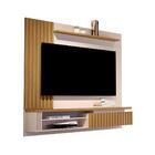 Painel Para Tv Regor Frisado Off White Cumaru