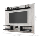 Painel Para Tv Rio Itália Efeito Marmorato Carrara Preto