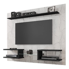 Painel Para Tv Rio Itália Efeito Marmorato Carrara Preto