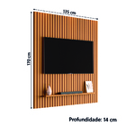 Painel Para Tv Ripado Até 55 Polegadas Mega 1,35m Cedro Edn