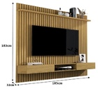 Painel Para Tv Ripado Até 72 Polegadas Vênus 1.8x1.8 Com Nich