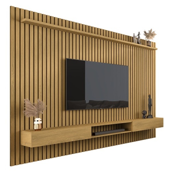 Painel Para Tv Ripado Até 85 Polegadas Versátil 2.2x1.8 Com Nicho ...