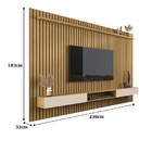 Painel Para Tv Ripado Até 85 Polegadas Versátil 2.2x1.8 Com N