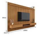 Painel Para Tv Ripado Até 85 Polegadas Versátil 2.2x1.8 Com N