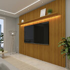 Painel Para Tv Ripado Com Led Nobre 230 Naturale - Gelius