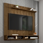 Painel Para Tv Robertie Madeira Rústica Efeito Ripado