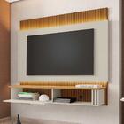 Painel Para Tv Shakira Com Led Off-white Cinamomo Ripado