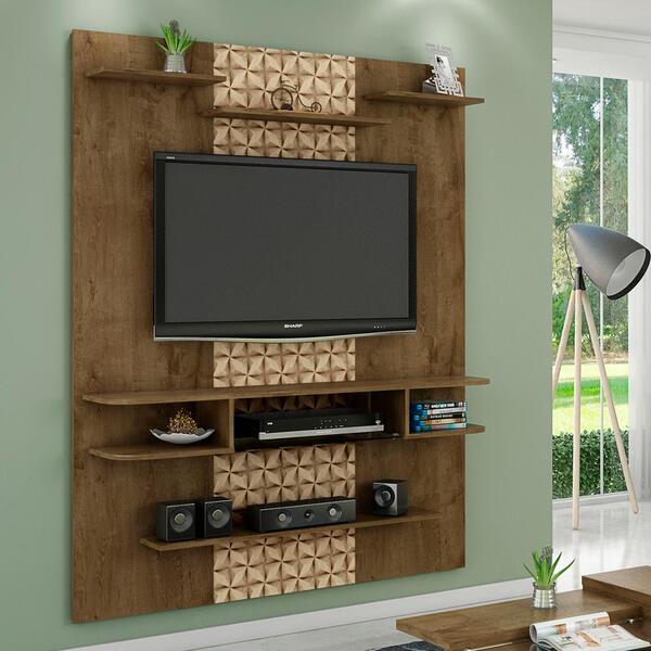 Painel Para Tv Sigma Cor Madeira Rústica / Mad. 3d