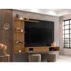 Painel Para Tv Suspenso Com Led - Freijó / Preto