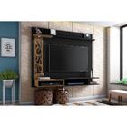 Painel Para Tv Tókio Home Suspenso Com Led - Preto / Freijó