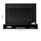 Painel Para Tv Viviannie Preto Velluto