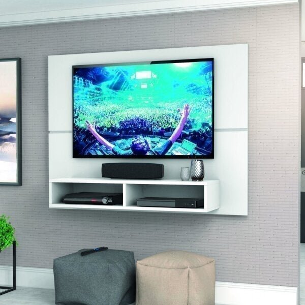 Painel Para Tvs Até 49 Polegadas 1,20m New Slim Zanzini Branc