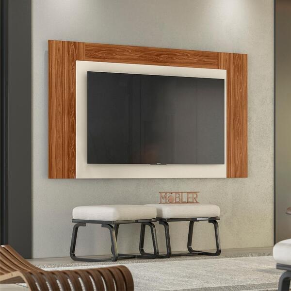 Painel Para Tvs Até 75 Polegadas Hannah Cinamomo Off-white