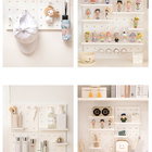 Painel Pegboard Prateleira Quadrado De Parede 6 Pçs  - Cinza