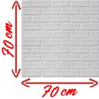 Painel Placa 3d Auto Adesivo Tijolo À Vista Branco 70x70cm