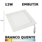 Painel Plafon De Embutir Quadrado 17cm Led 12w 3000k Bivolt