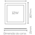 Painel Plafon De Embutir Quadrado Branco 16cm Led 12w 4000k B