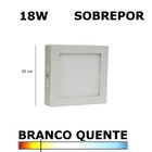 Painel Plafon De Sobrepor Quadrado 22cm Led 18w 3000k Bivolt