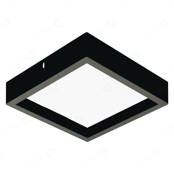 Painel Plafon De Sobrepor Recuado Preto 40cm Led 36w 3000k Bi