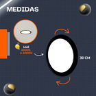 Painel Plafon Embutir De Led 25w Redondo Bivolt Preto