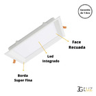 Painel Plafon Embutir Quadrado Led 18w Bivolt Bco / Pto Opus