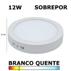 Painel Plafon Led 12w 17cm Sobrepor Redondo 3000k Bella Dl091