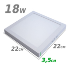 Painel Plafon LED de sobrepor 18w 22 x 22cm 6000k branco frio